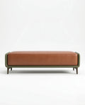 Masterfully crafted premium upholstered bed end bench with a sleek metal frame by Arris Concepts