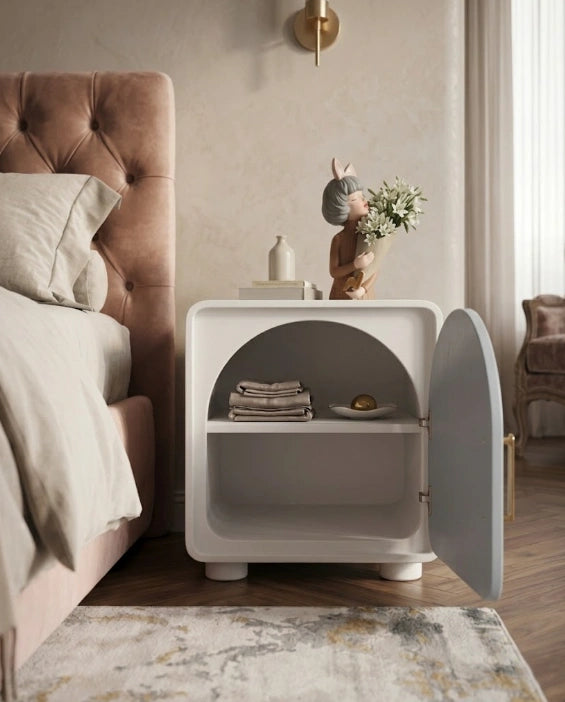 Modern Arch Door Pastel Blue Side Table Arris Concepts