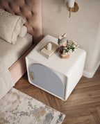 Modern Arch Door Pastel Blue Side Table Arris Concepts