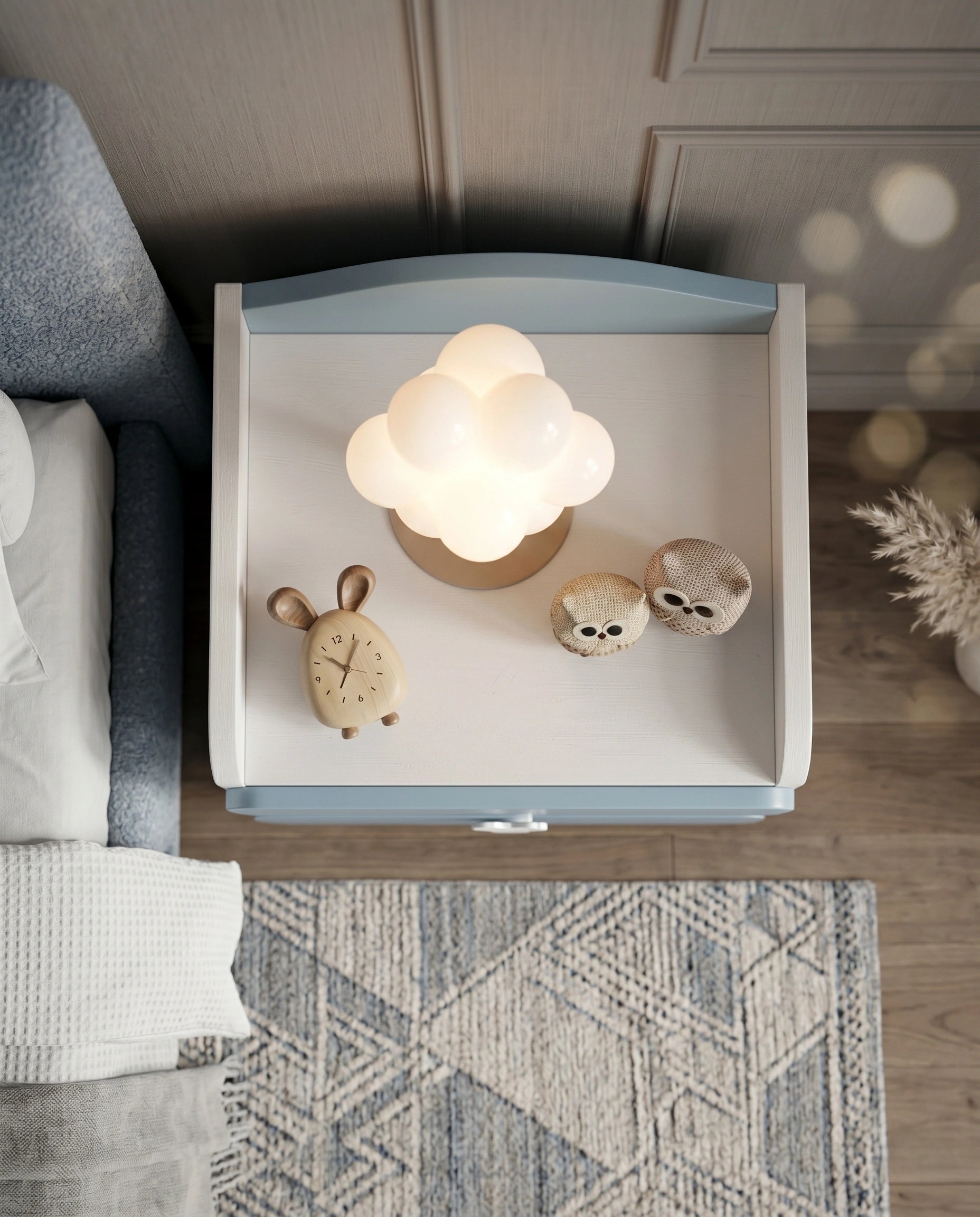 Premium Pastel Blue Cloud Nursery Side Table Arris Concepts