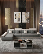 Modern Two-Tone Grey & White Sectional Sofa with Chaise Arris Concepts