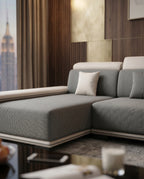 Modern Two-Tone Grey & White Sectional Sofa with Chaise Arris Concepts