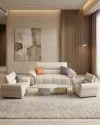 Contemporary Cream Leather 3-Piece Sofa Set Arris Concepts