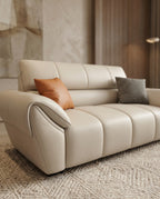 Contemporary Cream Leather 3-Piece Sofa Set Arris Concepts