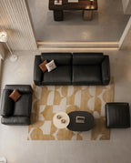 Modern Minimalist Black Leather 3-Piece Lounge Set Arris Concepts