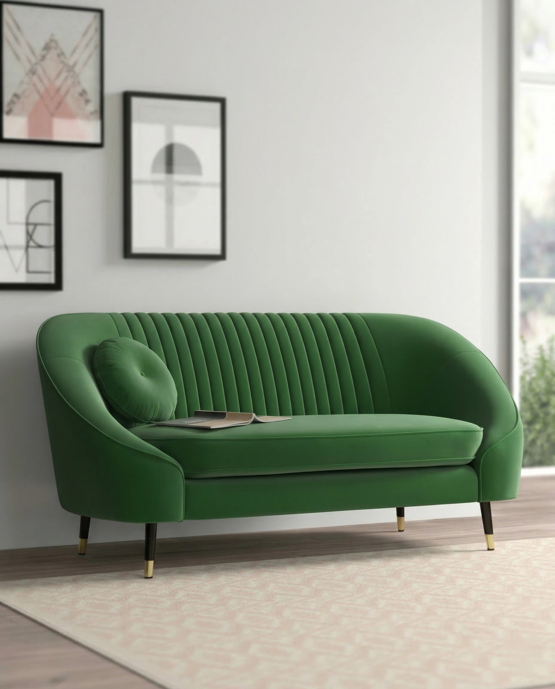 Beautiful premium art deco velvet loveseat crafted by Arris Concepts Luxury Pvt. Ltd.