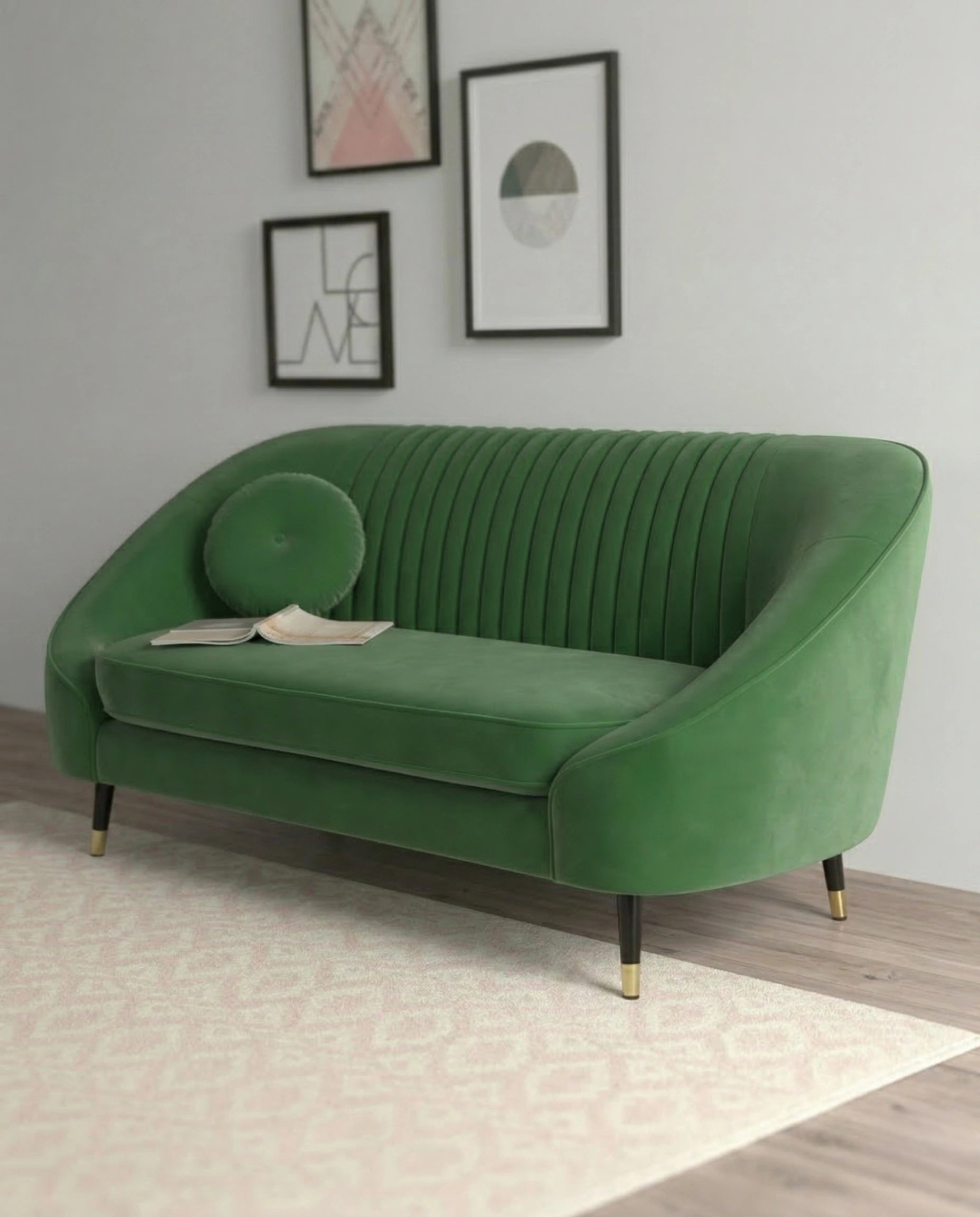 Beautiful premium art deco velvet loveseat crafted by Arris Concepts Luxury Pvt. Ltd.