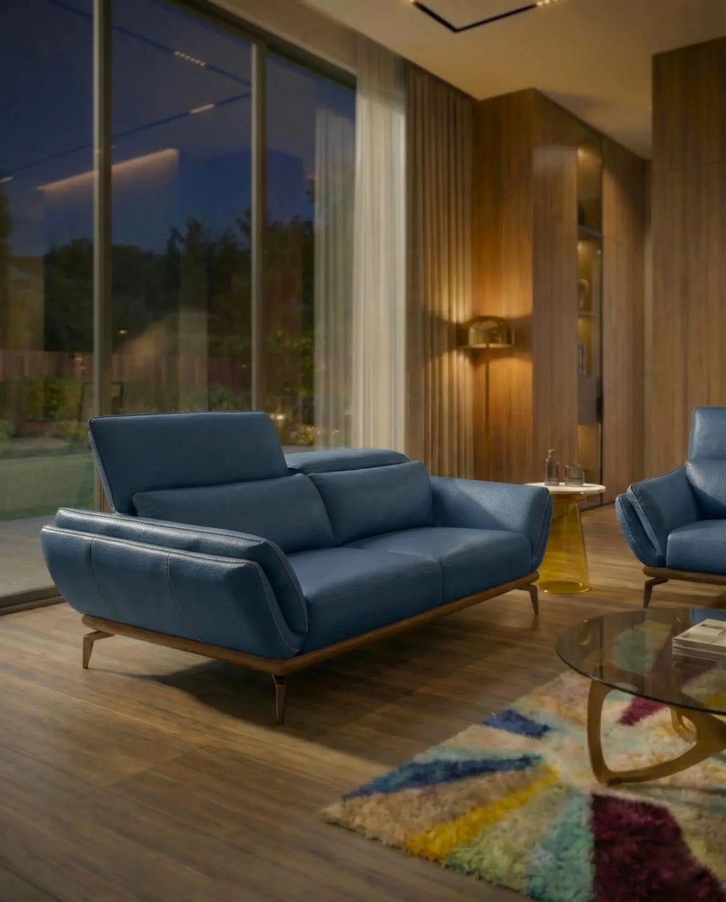 Deep Blue - Masterfully crafted premium modern upholstered sofa set for a living room by Arris Concepts