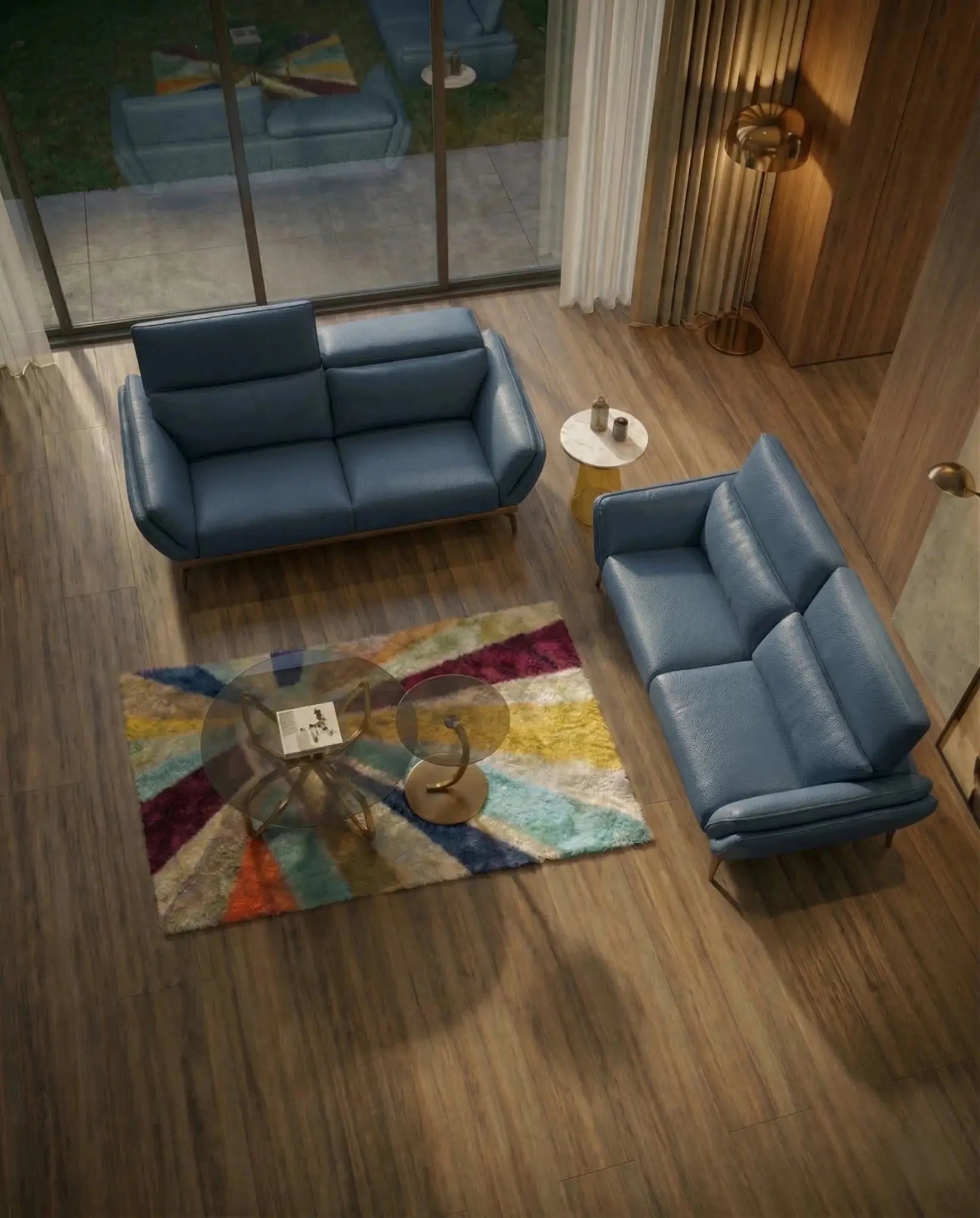 Deep Blue - Masterfully crafted premium modern upholstered sofa set for a living room by Arris Concepts