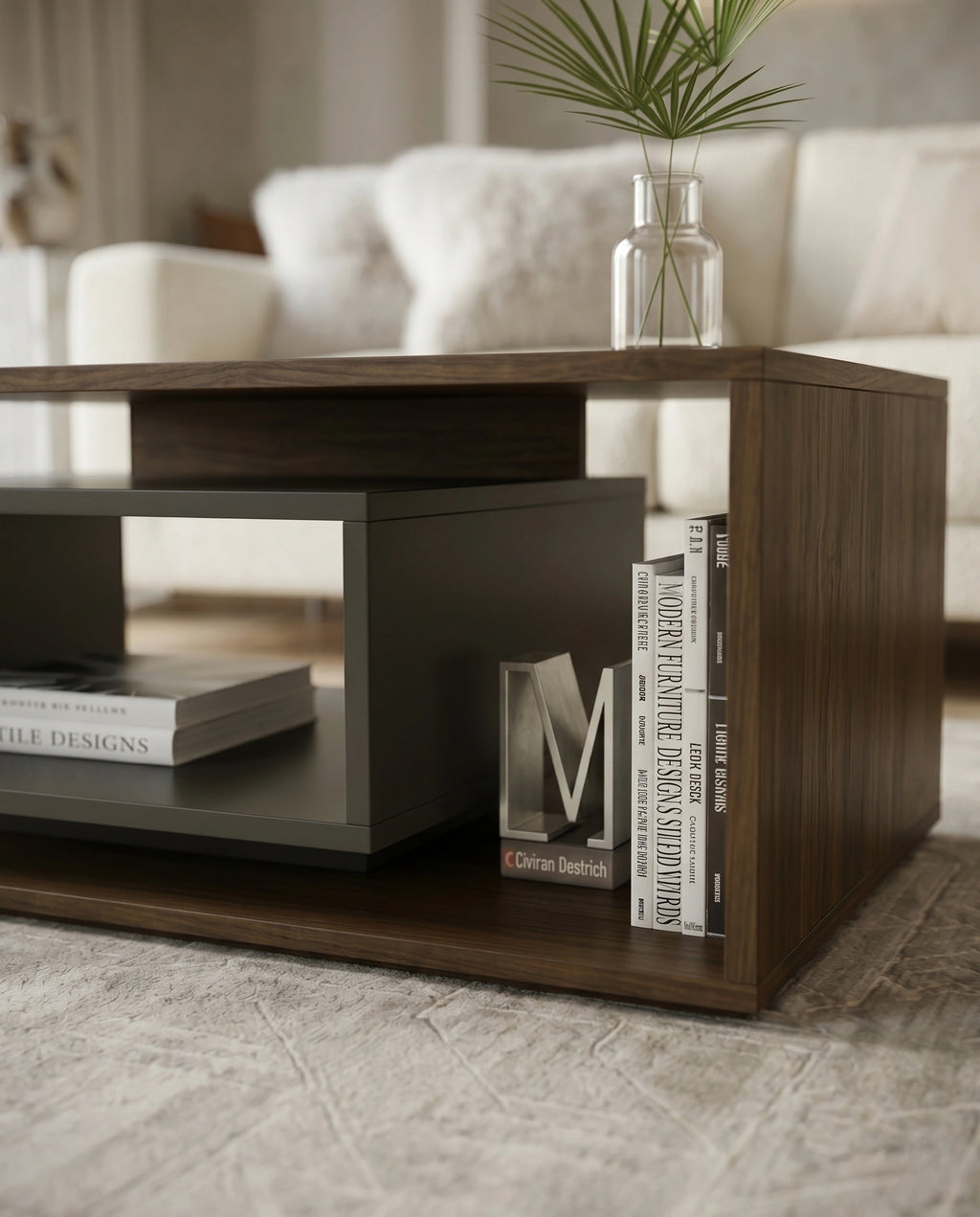 Architectural Tiered Two-Tone Modular Center Table Arris Concepts