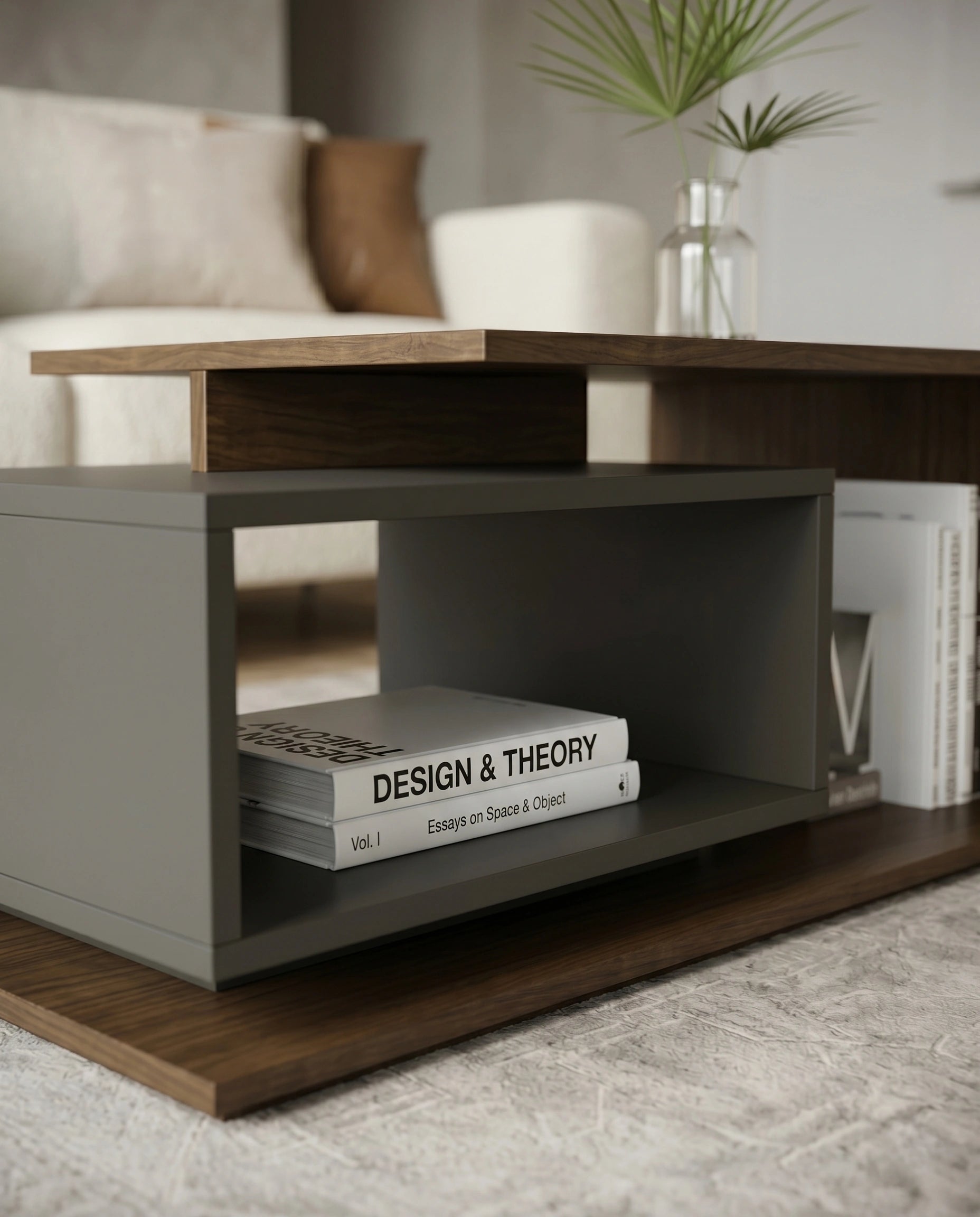 Architectural Tiered Two-Tone Modular Center Table Arris Concepts