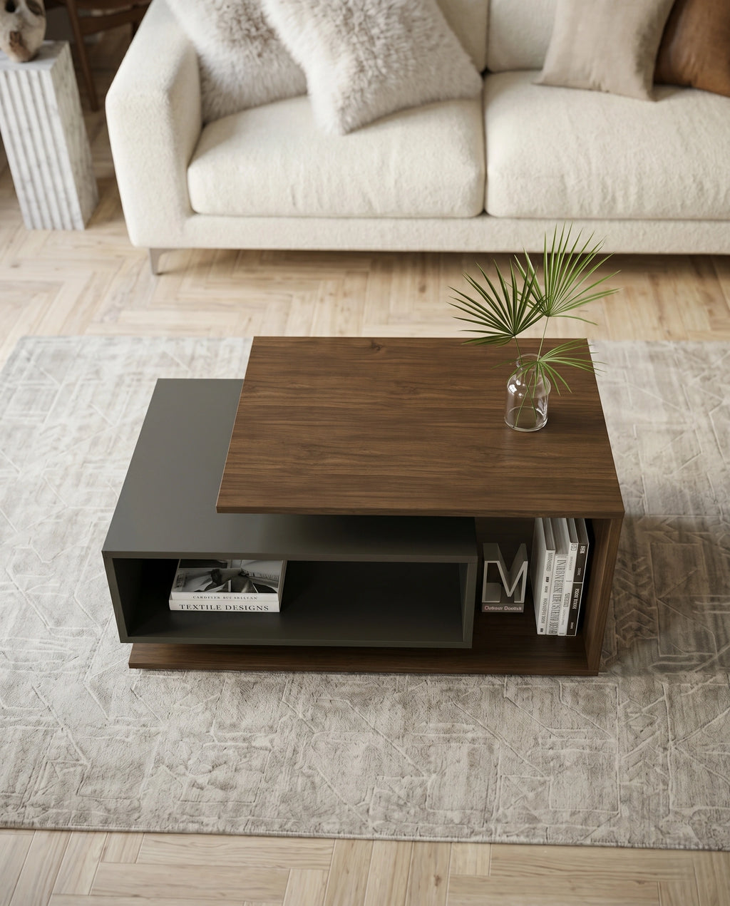 Architectural Tiered Two-Tone Modular Center Table Arris Concepts
