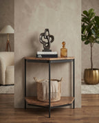 Minimalist Two-Tone 3-Tier Corner Side Table Arris Concepts