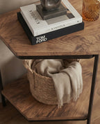 Minimalist Two-Tone 3-Tier Corner Side Table Arris Concepts