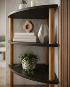 Minimalist Two-Tone 3-Tier Corner Side Table Arris Concepts