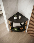 Minimalist Two-Tone 3-Tier Corner Side Table Arris Concepts