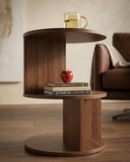 Architectural Walnut Tiered Corner Table Arris Concepts