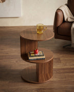 Architectural Walnut Tiered Corner Table Arris Concepts