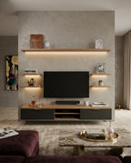 72-Inch Minimalist Wood & Charcoal TV Console Arris Concepts