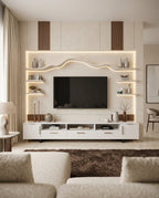 Ultra-Long Minimalist White TV Ledge & Console Arris Concepts