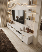 Ultra-Long Minimalist White TV Ledge & Console Arris Concepts