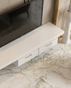 Ultra-Long Minimalist White TV Ledge & Console Arris Concepts