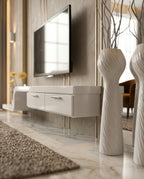 Ultra-Long Minimalist White TV Ledge & Console Arris Concepts