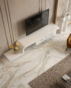 Ultra-Long Minimalist White TV Ledge & Console Arris Concepts