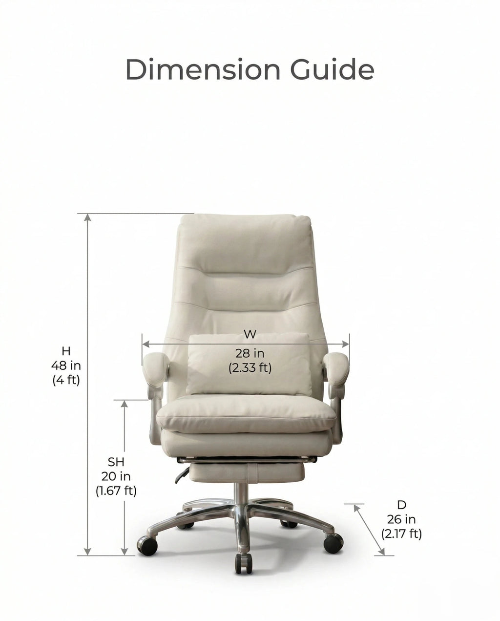 A white leather reclining office chair and modern executive desk chair by Arris Concepts Luxury Pvt. Ltd.